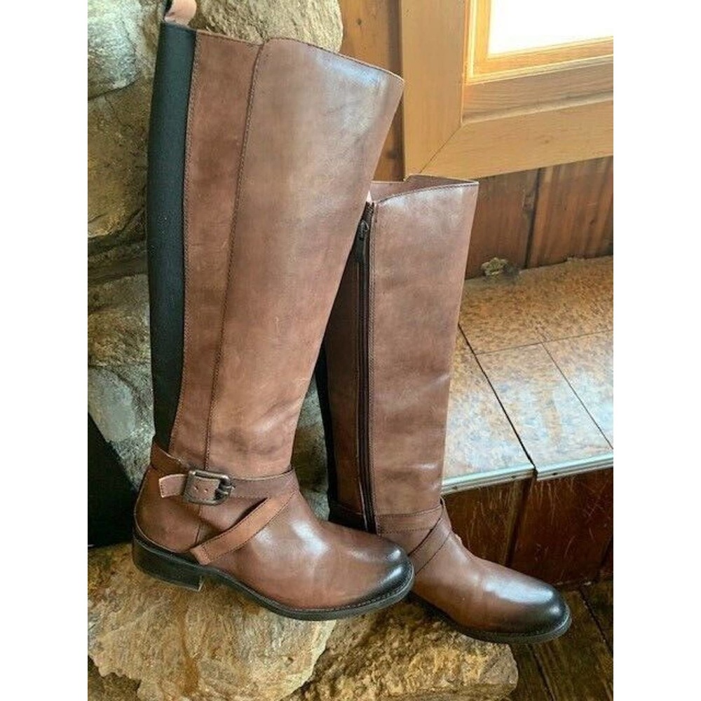 Brown -Vince Camuto Kriton Leather Tall " YO KRANEY" style Boot SZ 8 NEW
